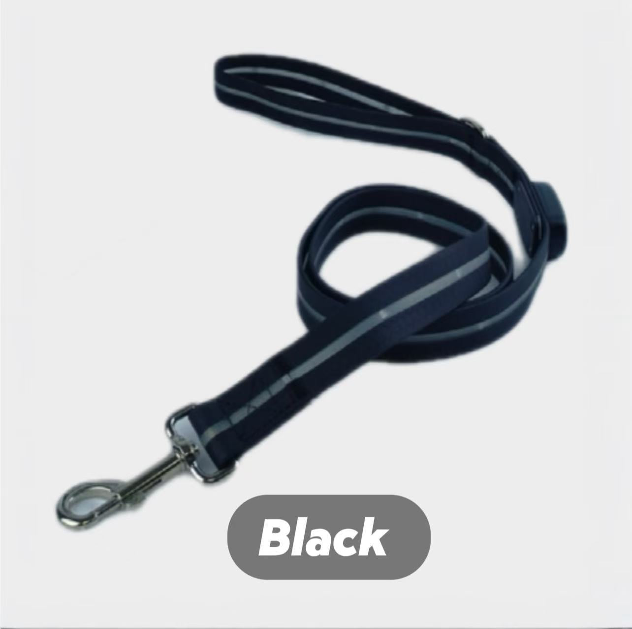 10-Mode RGB Rechargeable Dog Leash (25mm) — Full-Strip Glow USB 1-Hr Fast Charge, IPX7 Waterproof, Visible 100m+ Quick-Release & Rust-Resist Hardware