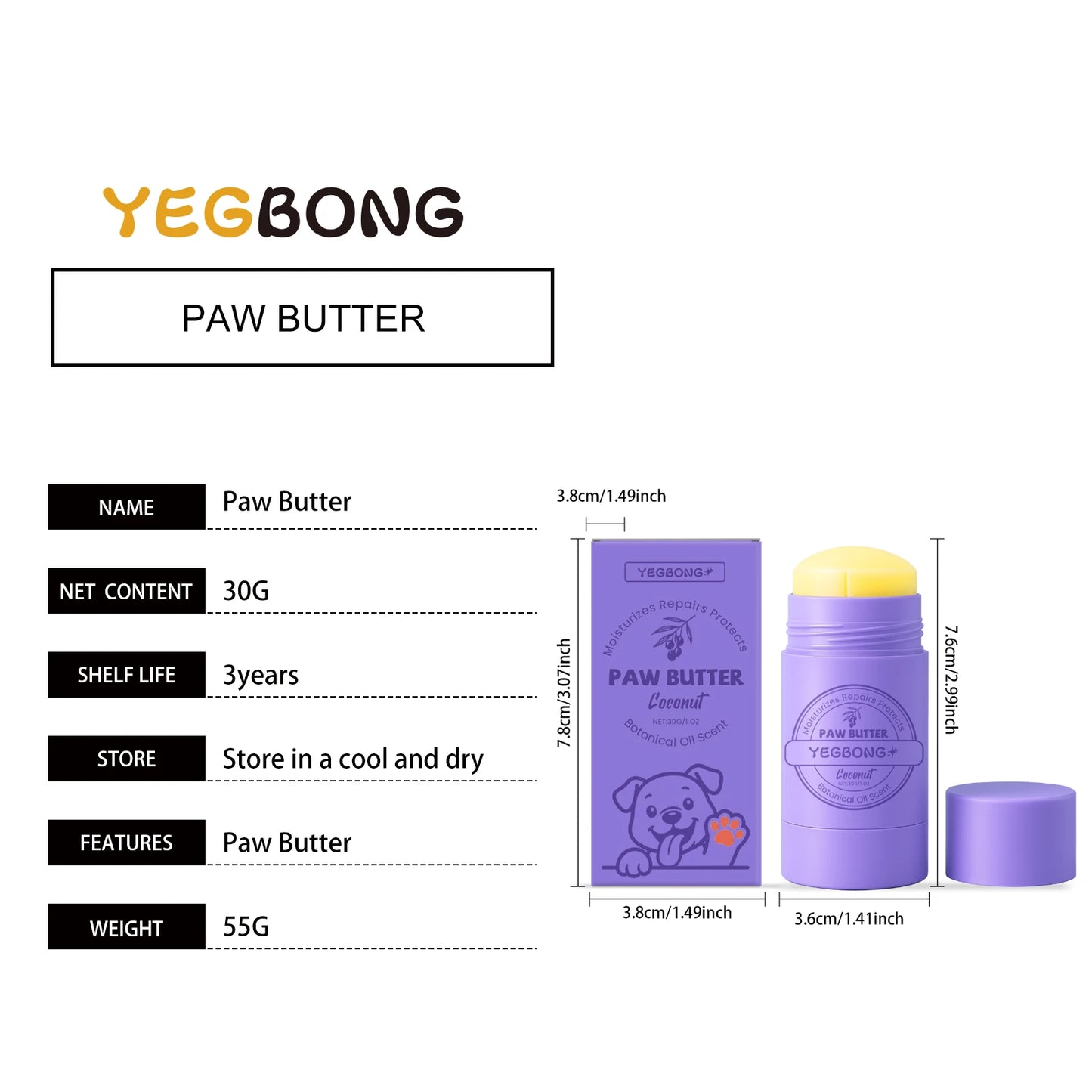 Paw Soothing Balm Dogs and Cats 30g Moisturizing Paw Pad Care Cream with Beeswax Mineral Oil Relieve Dry Cracked Paws Naturally