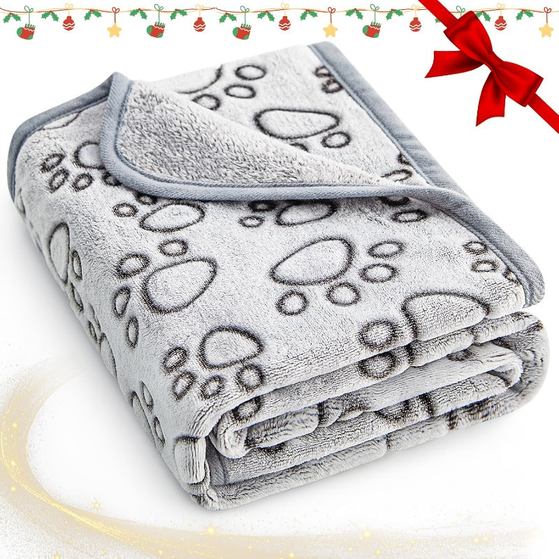 Soft for all-Season Pet Blanket with Paw Print Design - Cozy Polyester Dog & Cat Bedspread, Machine Washable Warm Throw for Small/Medium/Large Dogs & Cats, Car Seat Cover, Sofa & Bed Use - Durable & Comfortable Pet Blanket fo