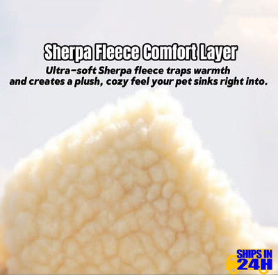 Warm Beige Sherpa Self-Heating Pet Mat — No-Plug Thermal Bed  for Cats & Dogs | Cozy, Silent, Non-Slip Christmas Deal