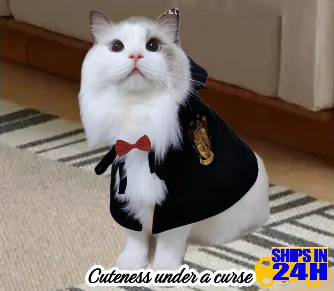 One-Size Hooded Pet Cloak – Cozy Halloween Cape for Dogs & Cats | Cute Pet Costume Outfit | Midnight Pet Cloak，PetCostume，HowloweenChallenge，HalloweenCat，SafeForPets，HalloweenSale