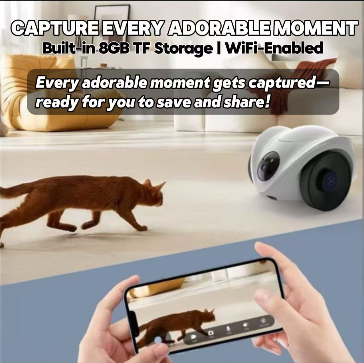 Pawpromise Smart Pet Companion Robot | Mobile Interactive Treat-Feeding Camera |  Two-Way Audio + Dual Lens Night Vision | Capture & Share Pet Moments | Premium Christmas Gift