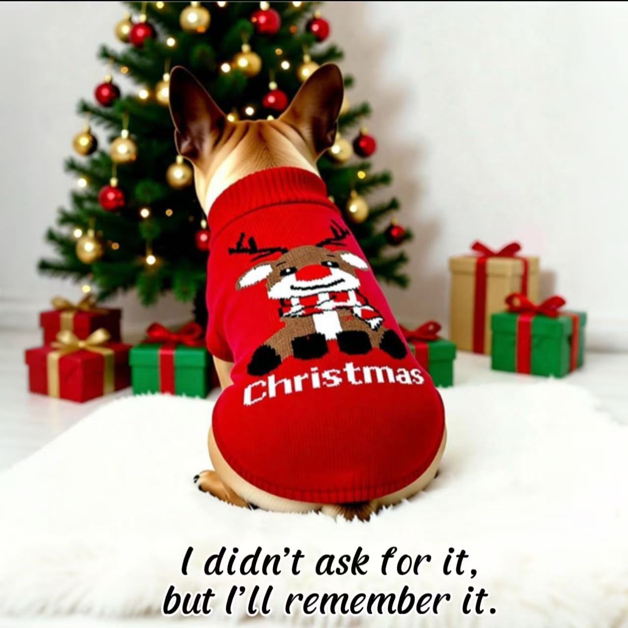 2025 Limited Edition Red-Nose Reindeer Pet Holiday Sweater & Scarf 2-Piece Set – Cozy,  Lightweight & Fur-Resistant Christmas Outfit for Dogs & Cats