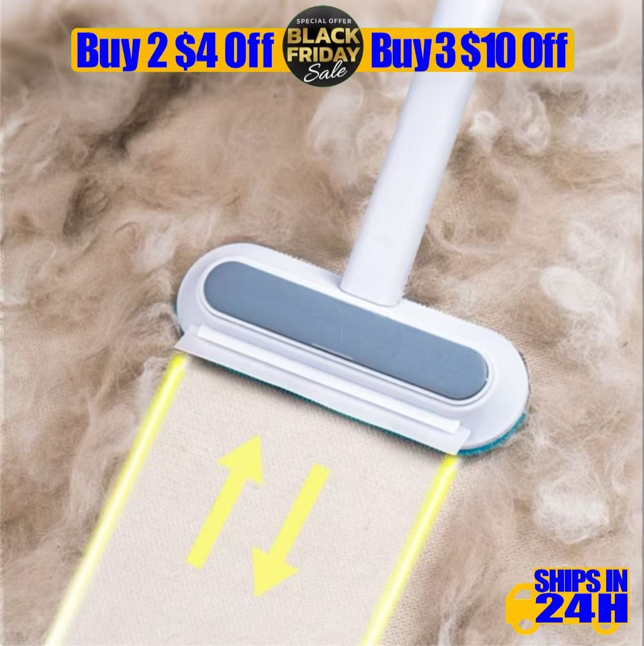 Electrostatic Pet Hair Removal Brush Kit — Reusable Static De-Shedding Set  for Dogs & Cats Extended Combo Set Undercoat Rake + Fine Comb + Static Hair Catcher + Lint Brush + Cleaning  Tool Washable  Ergonomic Grip