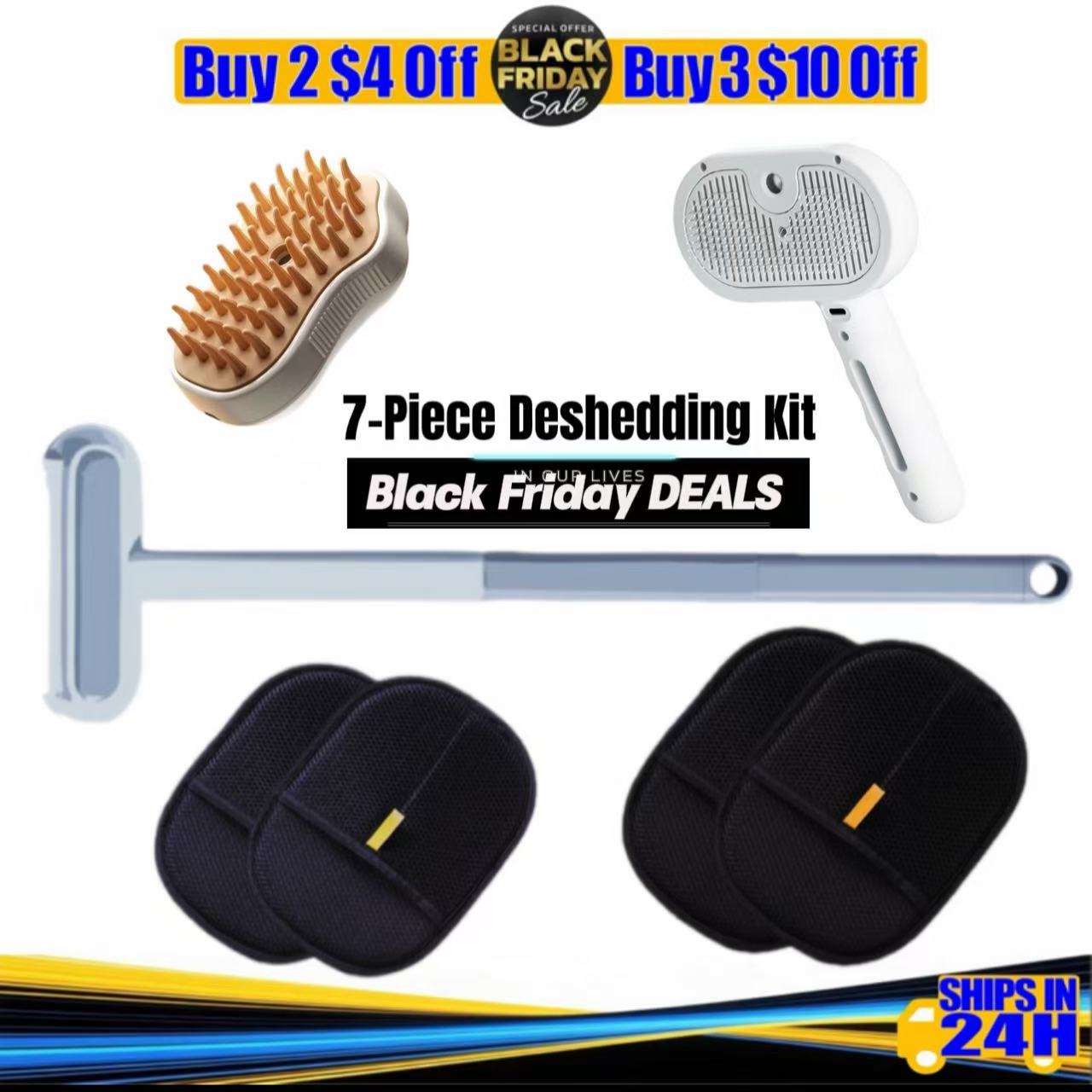 Grooming Duo | 2-in-1 Nail Grinder & Blue Light  Spray Brush | Home Spa Set for Dogs & Cats