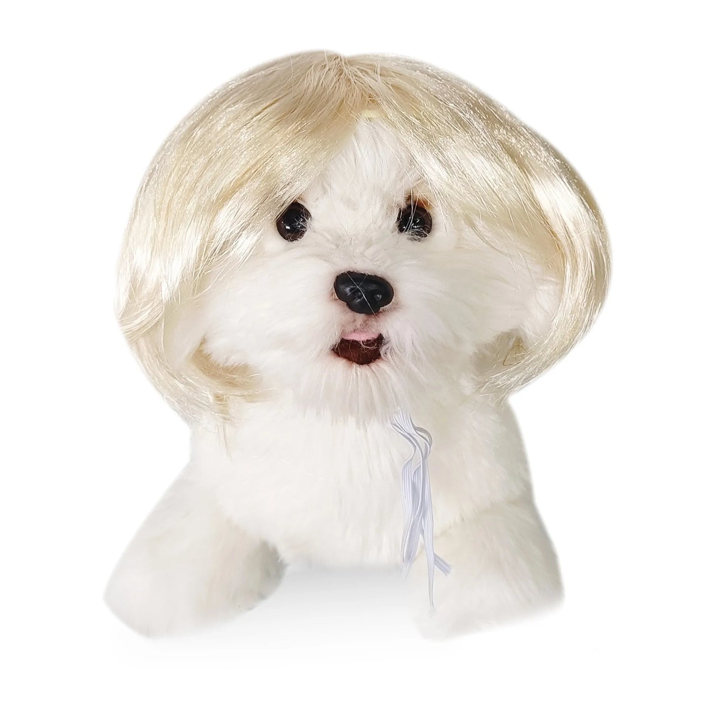 Cute Pet Wigs for Dogs and Cats with Soft Synthetic Hair and Adjustable Elastic Band for Secure Fit During Costume Parties