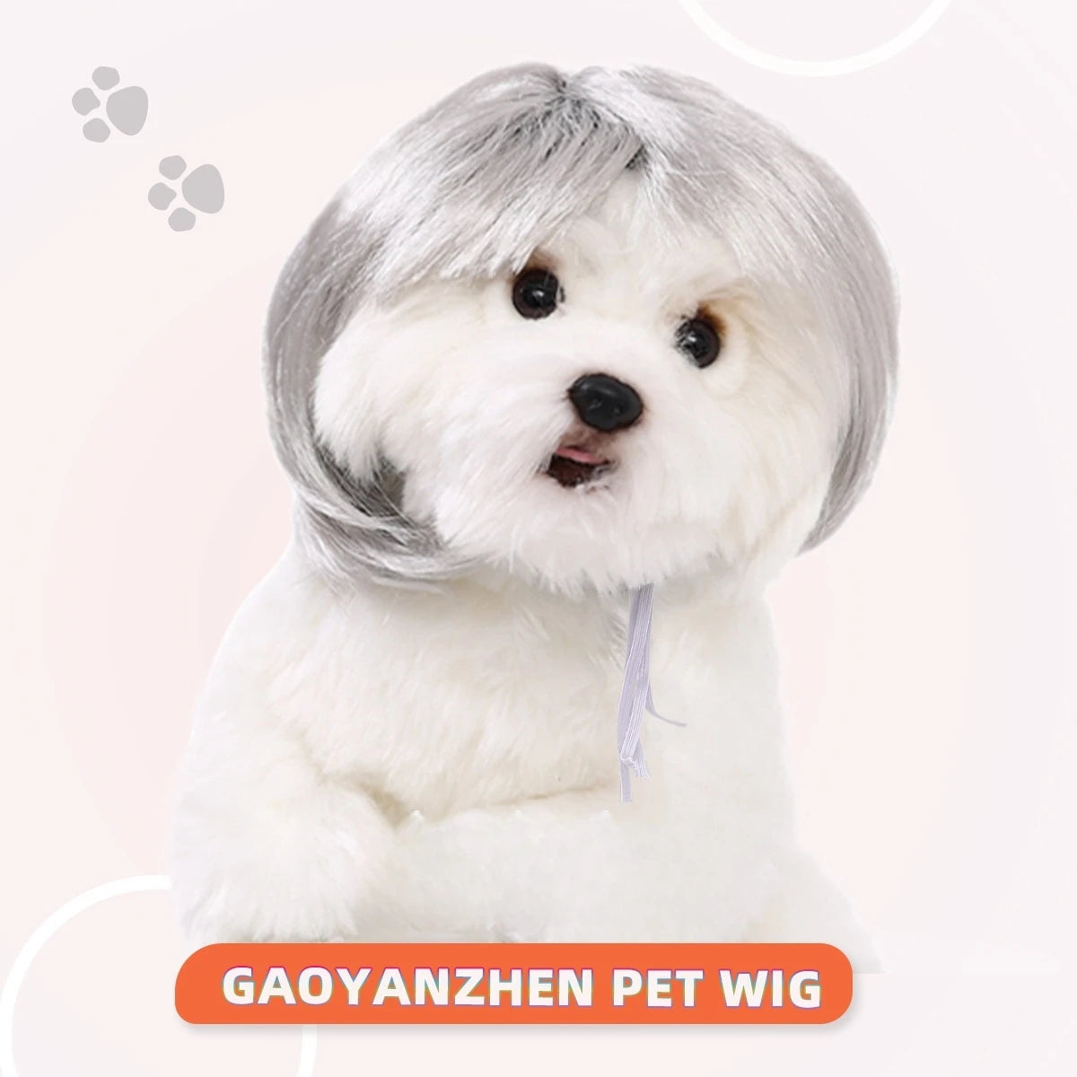Cute Pet Wigs for Dogs and Cats with Soft Synthetic Hair and Adjustable Elastic Band for Secure Fit During Costume Parties