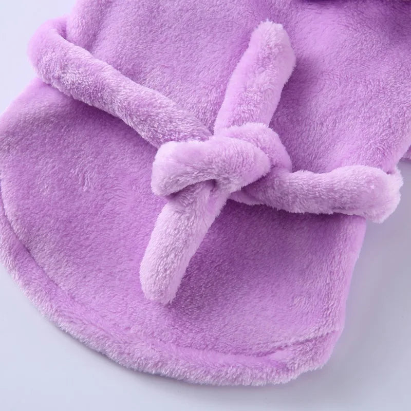 Pet Dog Bathrobe with Hooded Dog Pajamas Sleeping Clothes Soft Pet Bath Drying Towel Clothes For Puppy Dogs Cats Coat Pet Supply