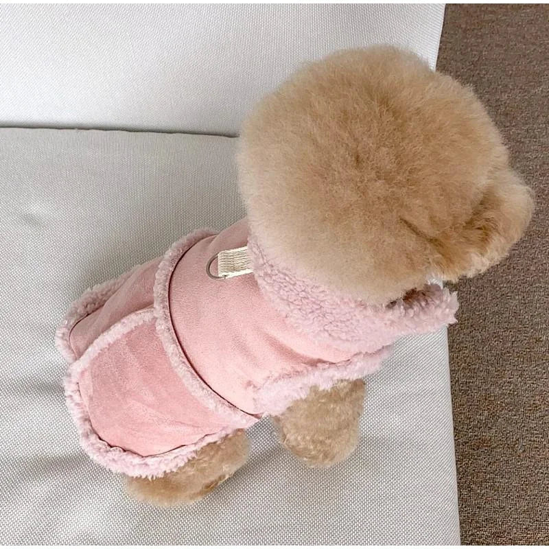 Classic Solid Color Dog Vest Autumn Winter Wool Warm Pet  Clothes