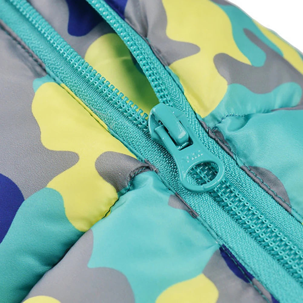 Fullbody Small Dog Coat Warm Fleece Puppy Jacket Dog Winter 4-Leg Puffer Coat Reflective Turtleneck Dog Snow Jacket Snowsuit