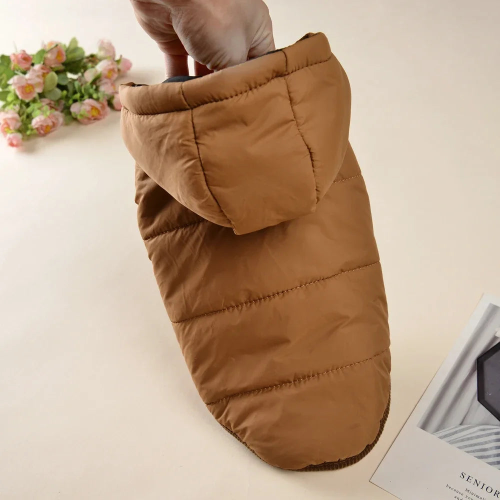 Dog Hooded Winter Jacket Soft Warm Fleece Velvet Puppy Vest Coat  Pet Dog Hat Clothes Cold Proof Winter Padded Yorkies Costume