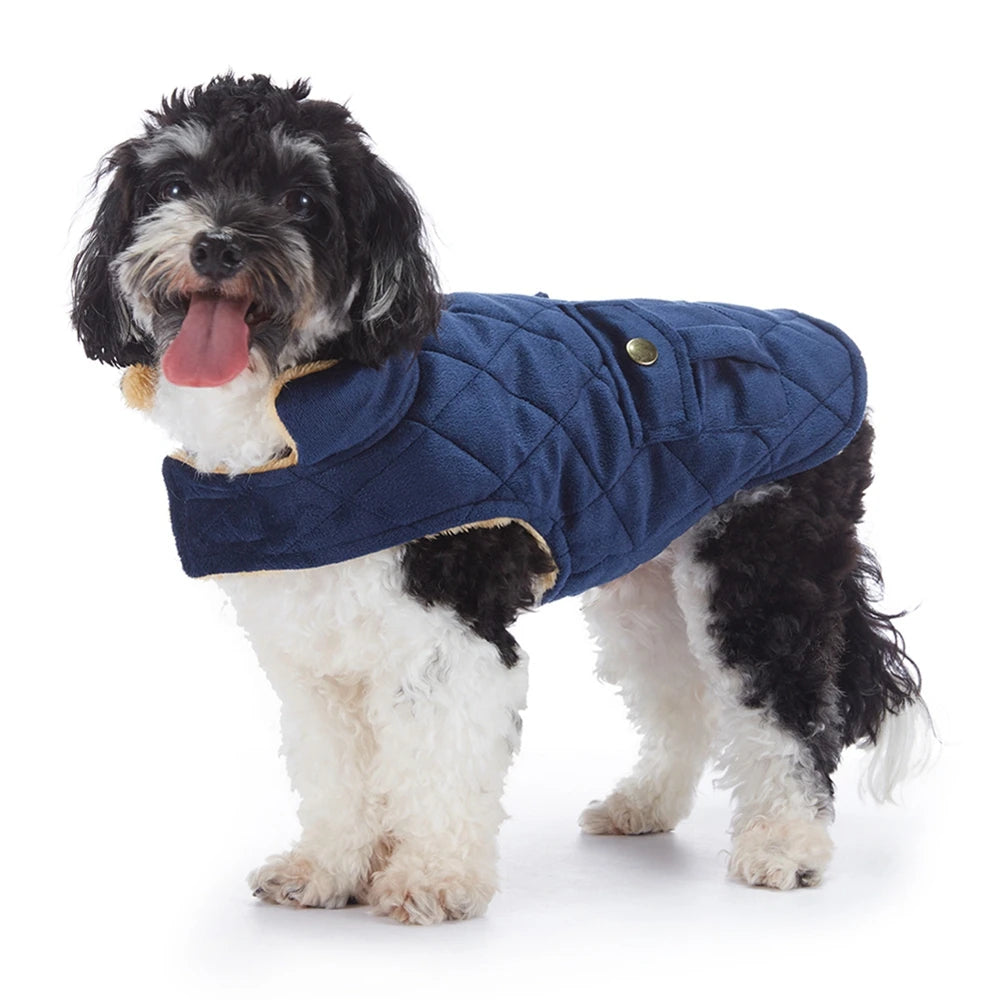 Winter Warm Plush Jackets for Pet Dogs Thickness Double Pockets Fashion Pet Dog Coats Puppy Clothes for Small Medium Large Dogs