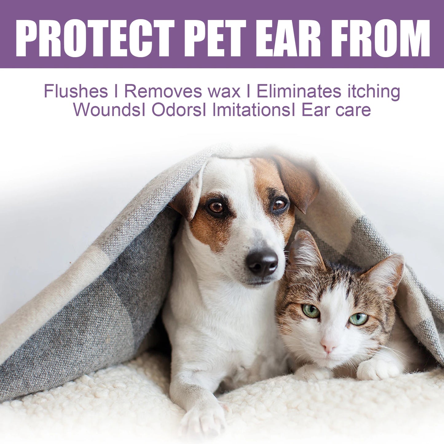 Hypoallergenic Pet Ear Cleaning Solution Gentle Non Irritating Vet Recommended Cleansing for Dog Cat Sensitive Ear