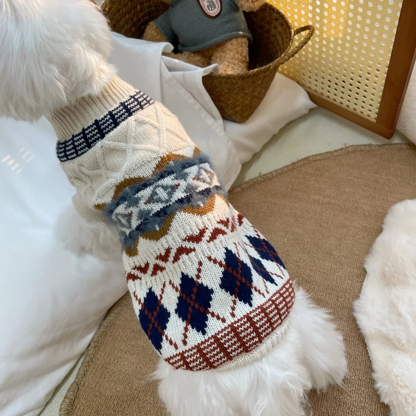 Nordic Style Sweaters Knitted Pet Clothes for Small Medium Dogs