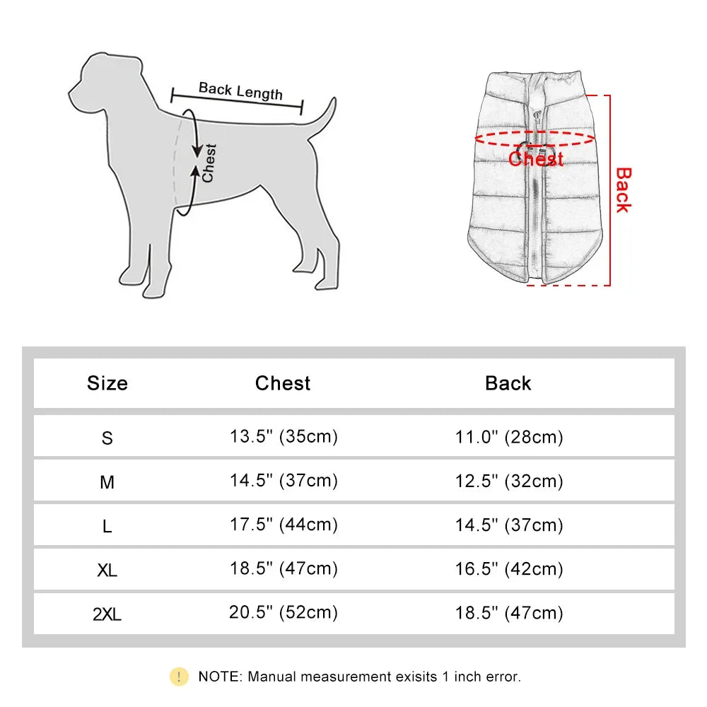 Winter Dog Jacket Vest Warm Pet Clothes