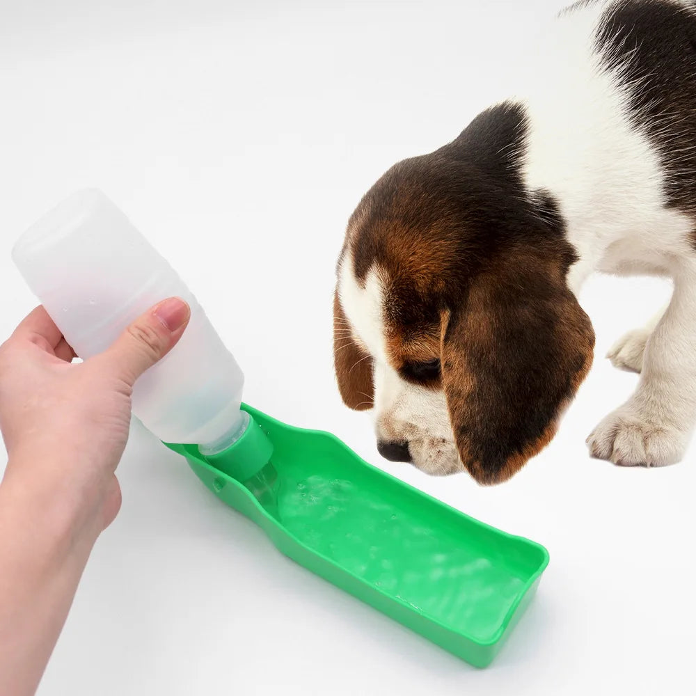 Pet Dog Water Bottle Plastic Portable Outdoor Travel Drinking Water Feeding Bowl Foldable Outing Automatic Water Feeding Kettle
