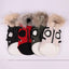 Autumn Winter Warm Pet Dog Jacket With Harness Hooded Dog Padded Coat with Imitation Fur Hat For Small Medium Dogs Puppy Coat