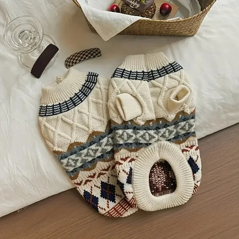 Nordic Style Sweaters Knitted Pet Clothes for Small Medium Dogs