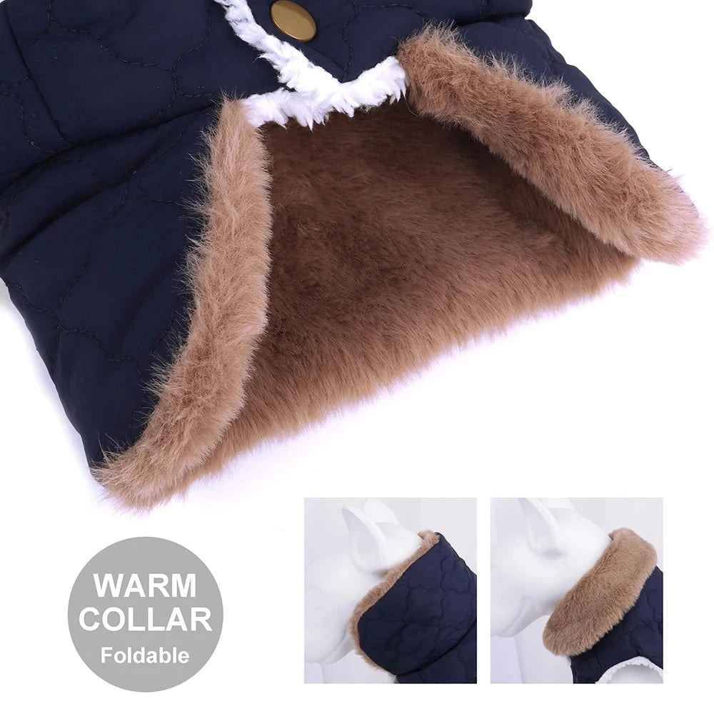 Winter Pet Coat Dog Jacket Big Fur Collar Soft Pet Vest with D-Ring for Small Dogs Puppy Warm Fleece Pet Vest Chihuahua Coats