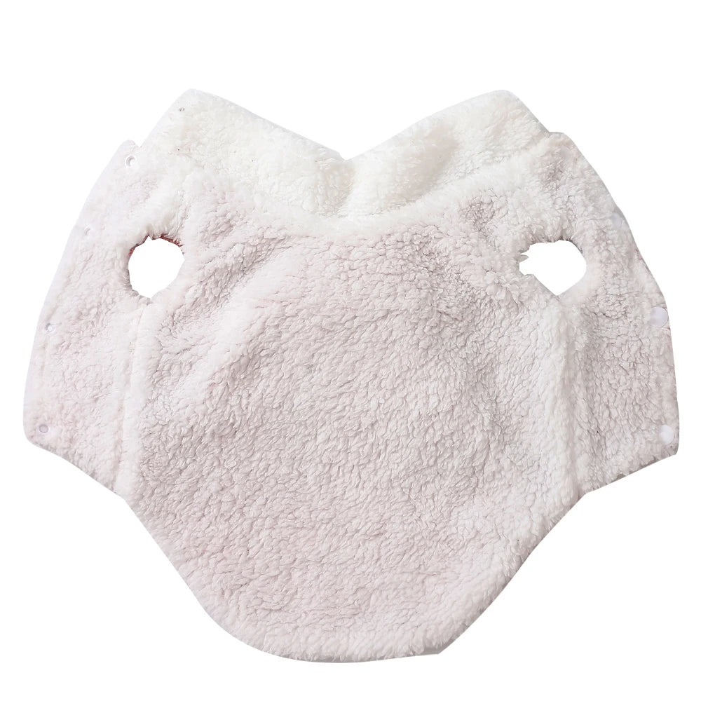 Warm Pet Bow Coat Winter Thicken Fleece Button Clothes For Small Dogs Cats Apparel With D-ring Puppy Yorkshire Chihuahua Outfits