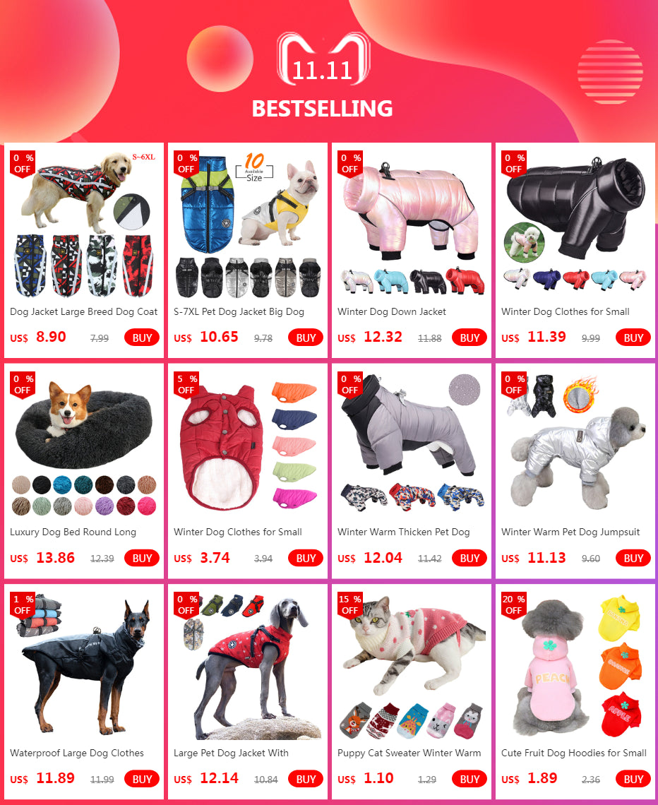 Winter Warm Large Pet Dog Jacket with Harness Waterproof