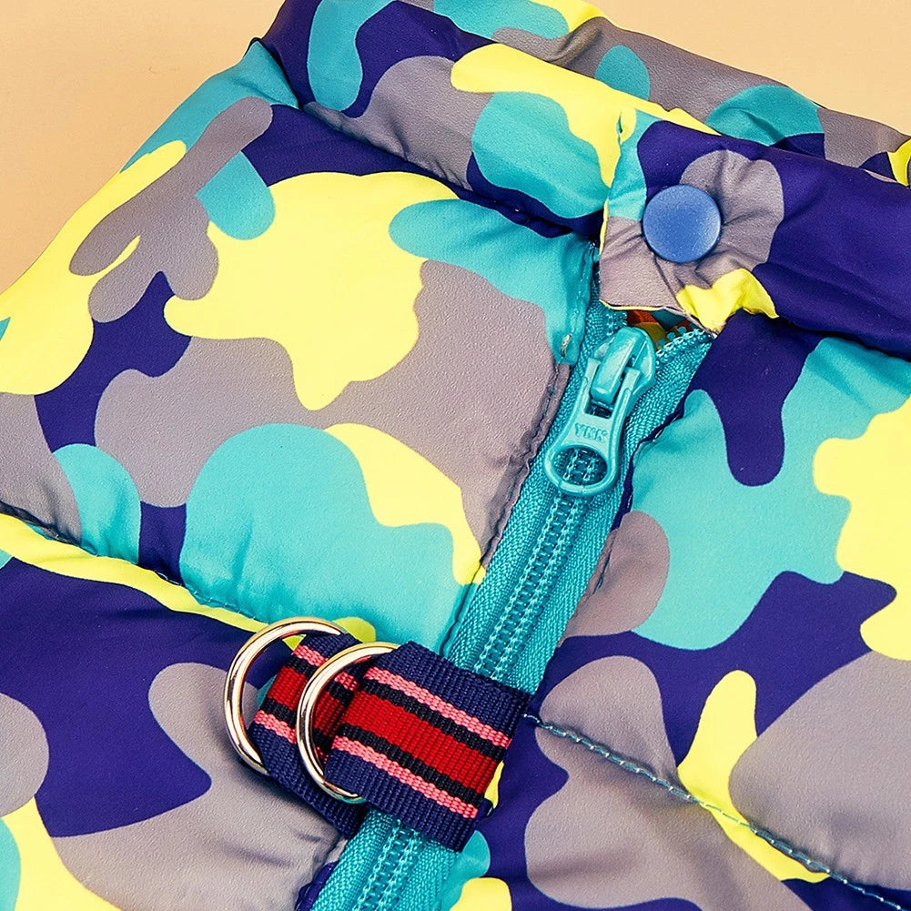 Fullbody Small Dog Coat Warm Fleece Puppy Jacket Dog Winter 4-Leg Puffer Coat Reflective Turtleneck Dog Snow Jacket Snowsuit