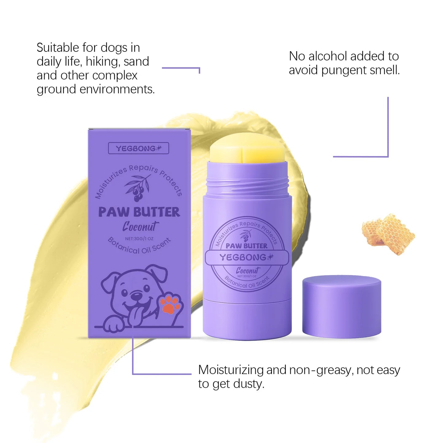 Paw Soothing Balm Dogs and Cats 30g Moisturizing Paw Pad Care Cream with Beeswax Mineral Oil Relieve Dry Cracked Paws Naturally