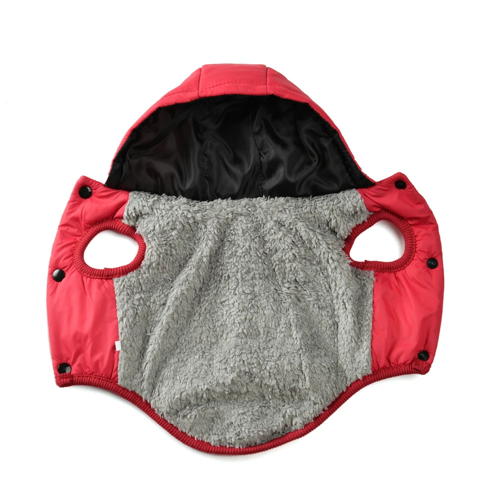 Dog Hooded Winter Jacket Soft Warm Fleece Velvet Puppy Vest Coat  Pet Dog Hat Clothes Cold Proof Winter Padded Yorkies Costume