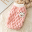 Winter Cat Dog Clothes with Buckle Sweet Bear Print Pet Plush Sweater for Small Dogs Pomeranian Chihuahua Puppy Button Jacket