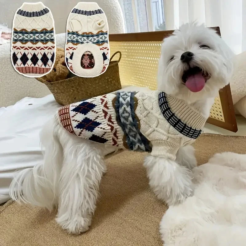 Nordic Style Sweaters Knitted Pet Clothes for Small Medium Dogs