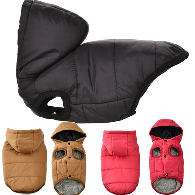 Dog Hooded Winter Jacket Soft Warm Fleece Velvet Puppy Vest Coat  Pet Dog Hat Clothes Cold Proof Winter Padded Yorkies Costume