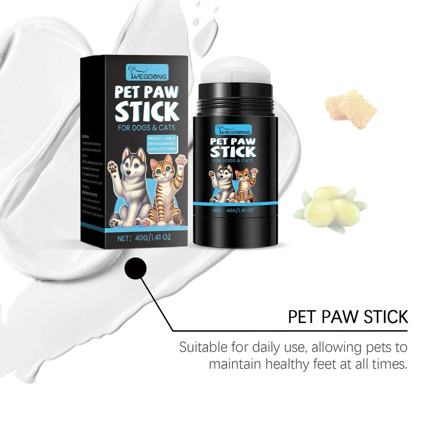 Cat and Dog Paw Roller Cream Moisturizing Protecting Soles Pet Foot Moisturizing To Prevent Dryness Softening Soles Cream
