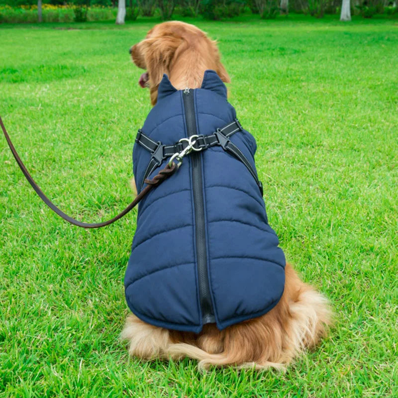 Winter Warm Dog Jacket Waterproof Fleece with Harness