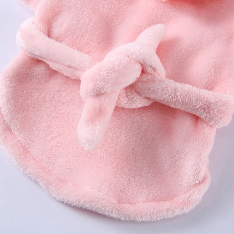 Pet Dog Bathrobe with Hooded Dog Pajamas Sleeping Clothes Soft Pet Bath Drying Towel Clothes For Puppy Dogs Cats Coat Pet Supply