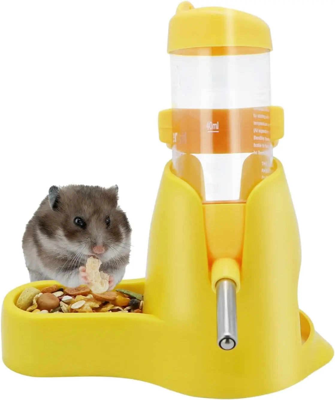 3 in 1 Hamster Hanging Water Bottle 80ml Pet Auto Dispenser with Base for Dwarf Hamster Mouse Rat Hedgehog