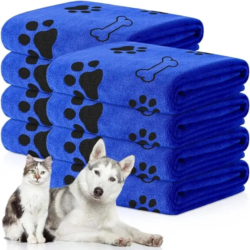 Dog Towel Absorbent Pet Bath Product Fiber Quick-drying Bath Towel Car Wiping Cloth Pet Supplies