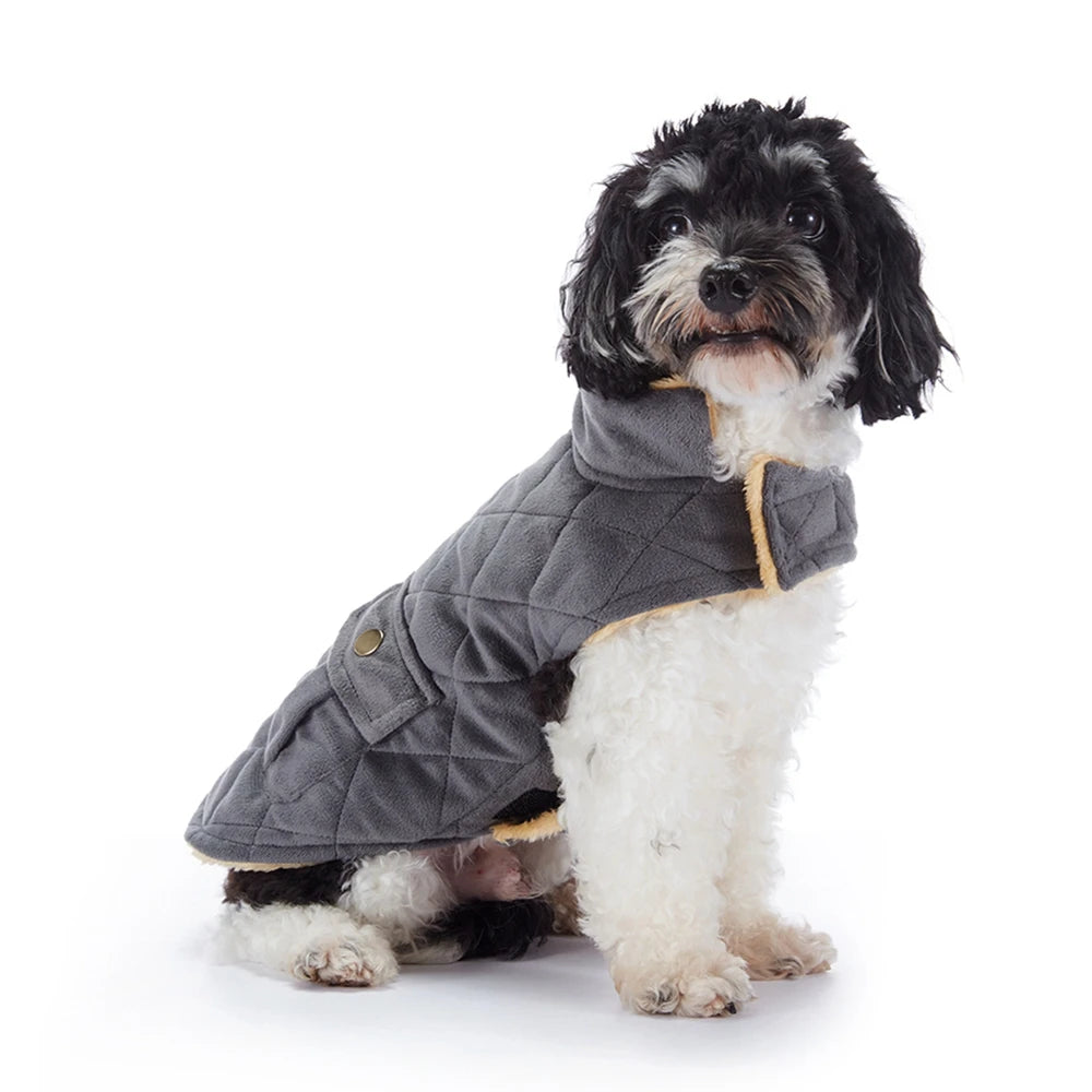 Winter Warm Plush Jackets for Pet Dogs Thickness Double Pockets Fashion Pet Dog Coats Puppy Clothes for Small Medium Large Dogs