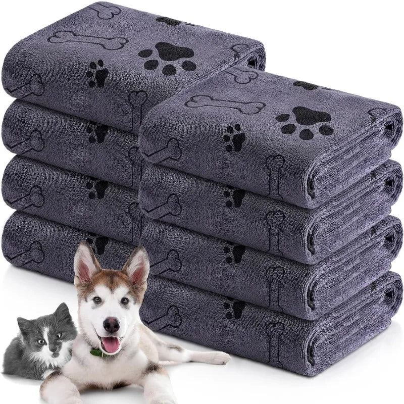 Dog Towel Absorbent Pet Bath Product Fiber Quick-drying Bath Towel Car Wiping Cloth Pet Supplies