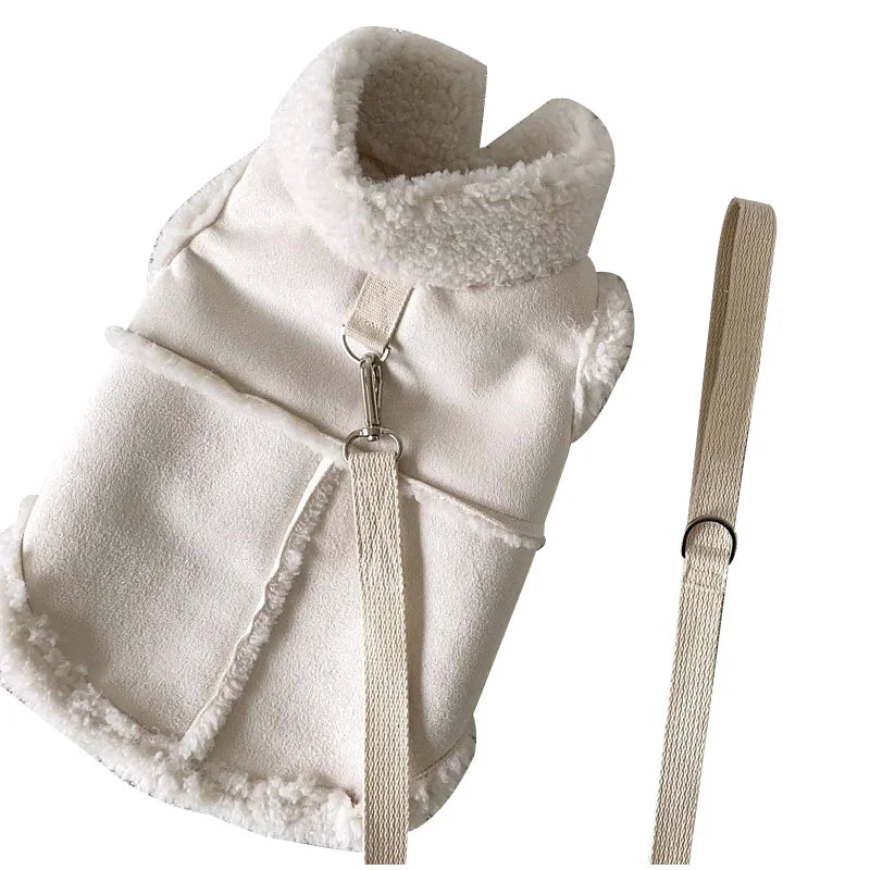 Classic Solid Color Dog Vest Autumn Winter Wool Warm Pet  Clothes