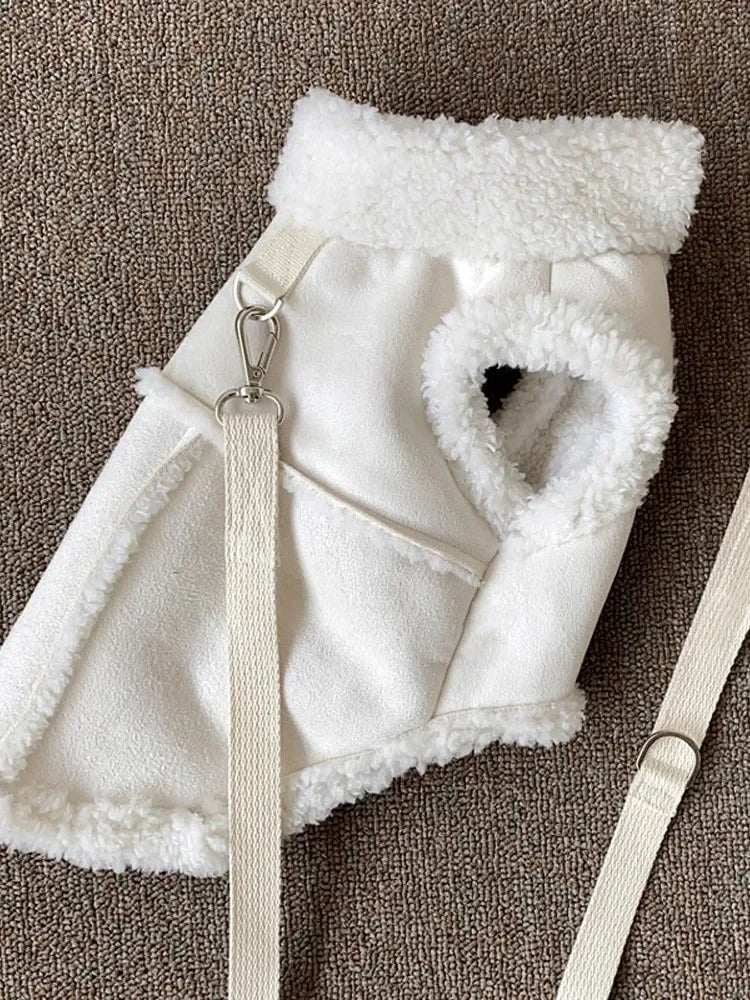 Classic Solid Color Dog Vest Autumn Winter Wool Warm Pet  Clothes