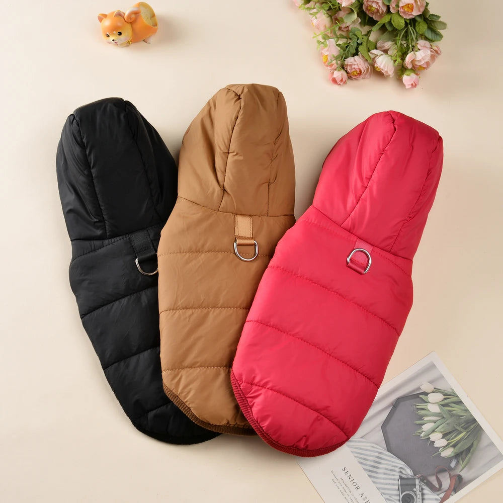 Dog Hooded Winter Jacket Soft Warm Fleece Velvet Puppy Vest Coat  Pet Dog Hat Clothes Cold Proof Winter Padded Yorkies Costume