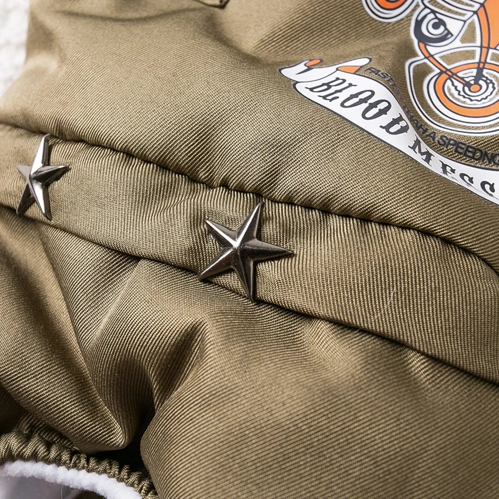 Pet Dog  Thickness Hooded Driver Style Four Legs Cotton Winter Coat