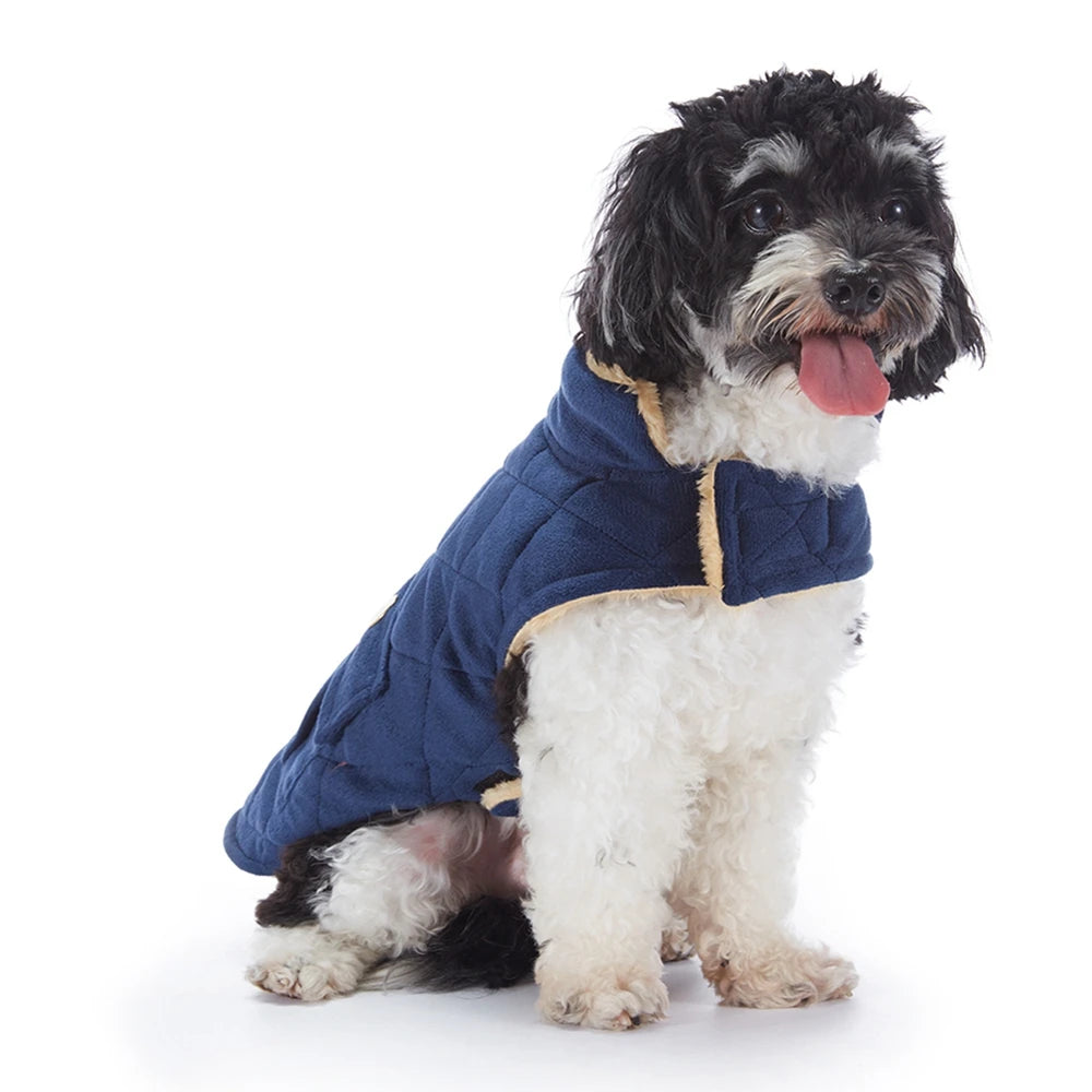 Winter Warm Plush Jackets for Pet Dogs Thickness Double Pockets Fashion Pet Dog Coats Puppy Clothes for Small Medium Large Dogs