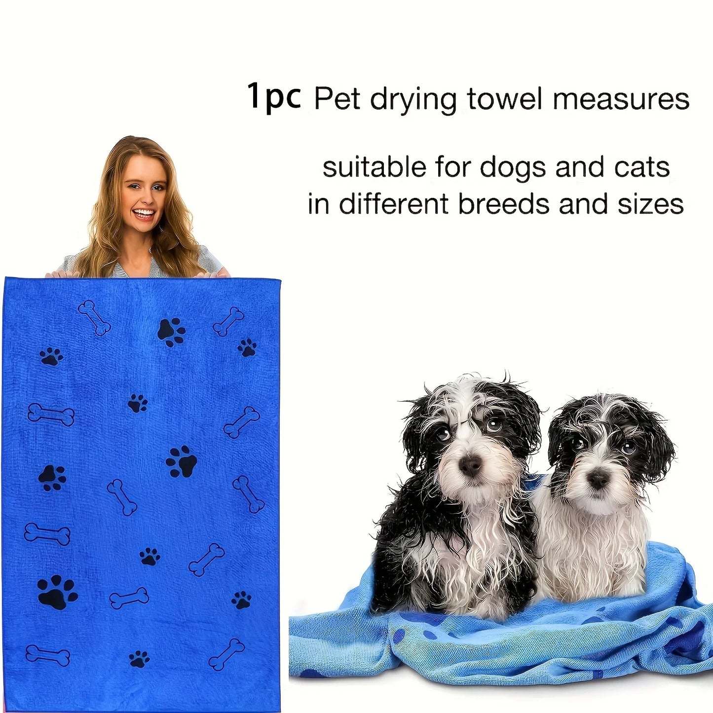 Dog Towel Absorbent Pet Bath Product Fiber Quick-drying Bath Towel Car Wiping Cloth Pet Supplies