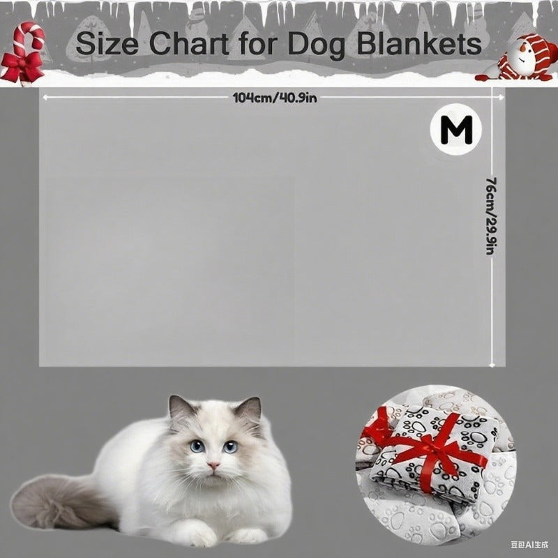 Soft for all-Season Pet Blanket with Paw Print Design - Cozy Polyester Dog & Cat Bedspread, Machine Washable Warm Throw for Small/Medium/Large Dogs & Cats, Car Seat Cover, Sofa & Bed Use - Durable & Comfortable Pet Blanket fo