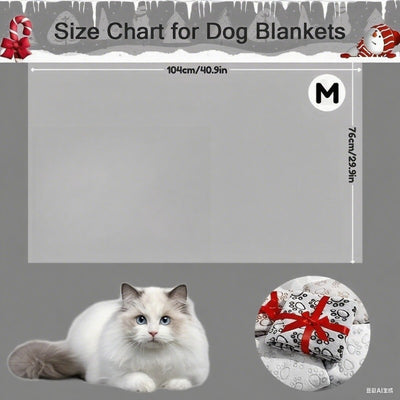 Soft for all-Season Pet Blanket with Paw Print Design - Cozy Polyester Dog & Cat Bedspread, Machine Washable Warm Throw for Small/Medium/Large Dogs & Cats, Car Seat Cover, Sofa & Bed Use - Durable & Comfortable Pet Blanket fo